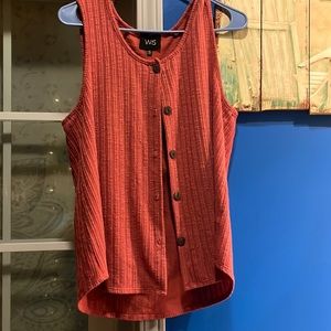 Super cute sweater tank buttons up size large by W5